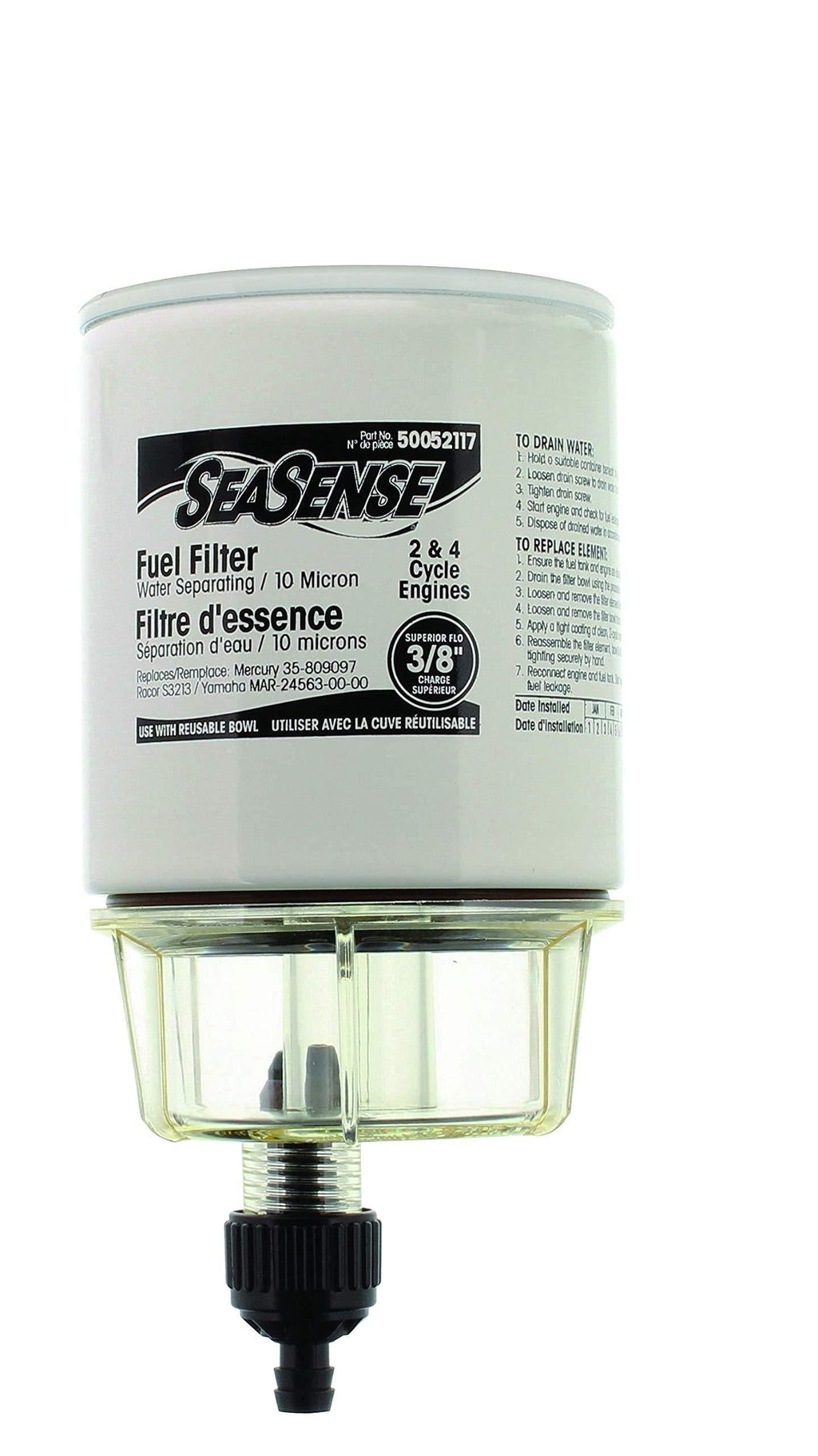 [AUSTRALIA] - SeaSense Universal Water Separating Fuel Filter with Clear Bowl 