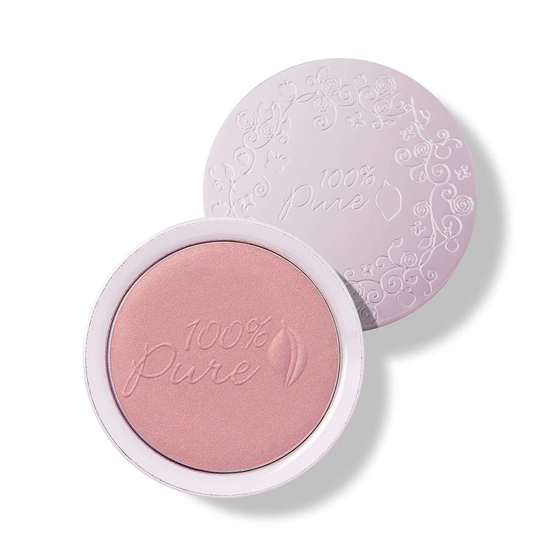 100% PURE Powder Blush (Fruit Pigmented), Chiffon, Soft Shimmery Finish, Nourishes Skin w/Rosehip Oil, Cocoa Butter, Natural Makeup (Soft Pink) - 1.81 oz 0.32 Ounce - BeesActive Australia