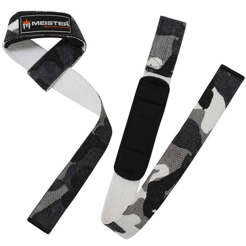 Meister Neoprene-Padded No-Slip Weight Lifting Straps for Grip (Pair) Urban Camo - BeesActive Australia