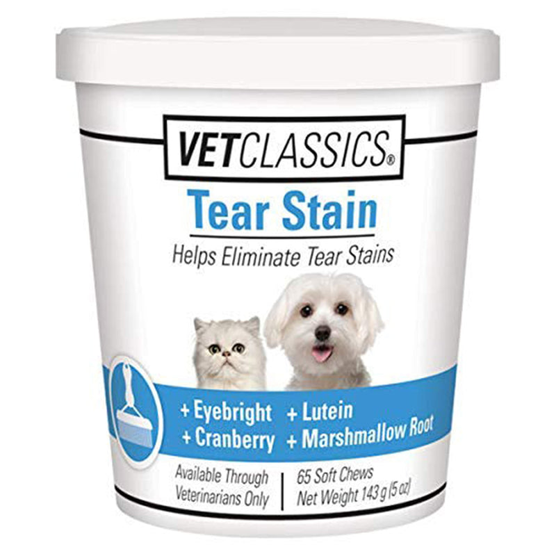 Vet Classics Tear Stain Supplements for Dogs, Cats – Helps to Prevent and Eliminate Tear Stains for Dog, Cat Breeds – Pet Supplement, Pet Immune Support 65 Soft Chews - BeesActive Australia