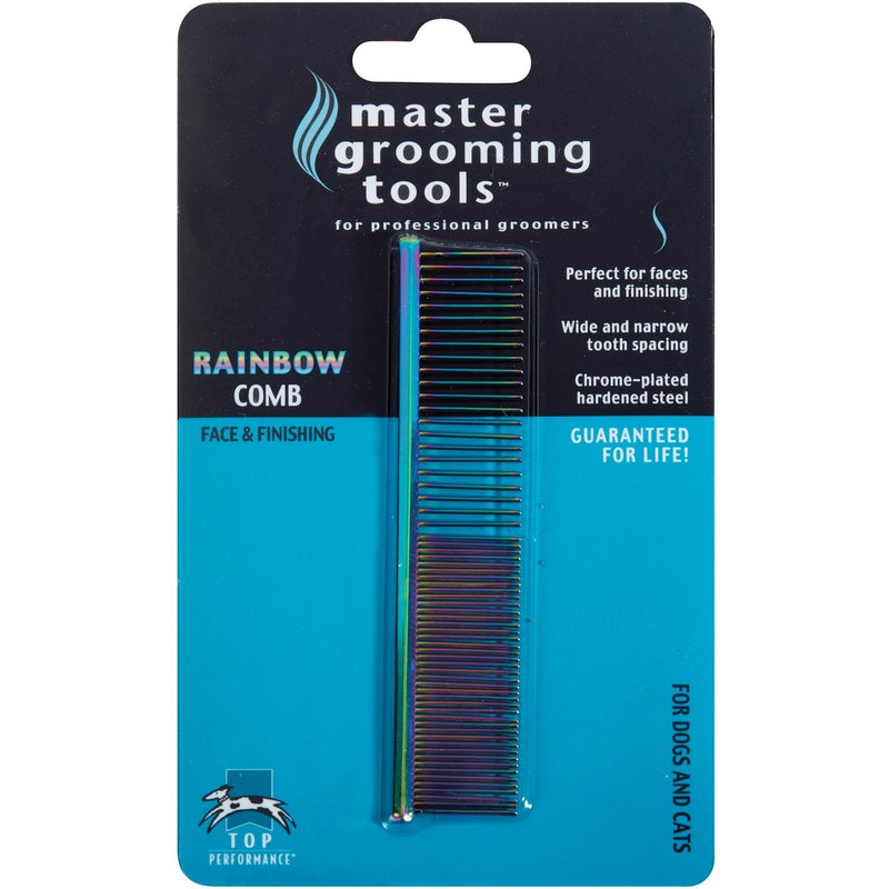 Master Grooming Tools Steel Pet Rainbow Greyhound Comb, Fine and Coarse, 7-1/2-Inch Fine/Coarse - BeesActive Australia