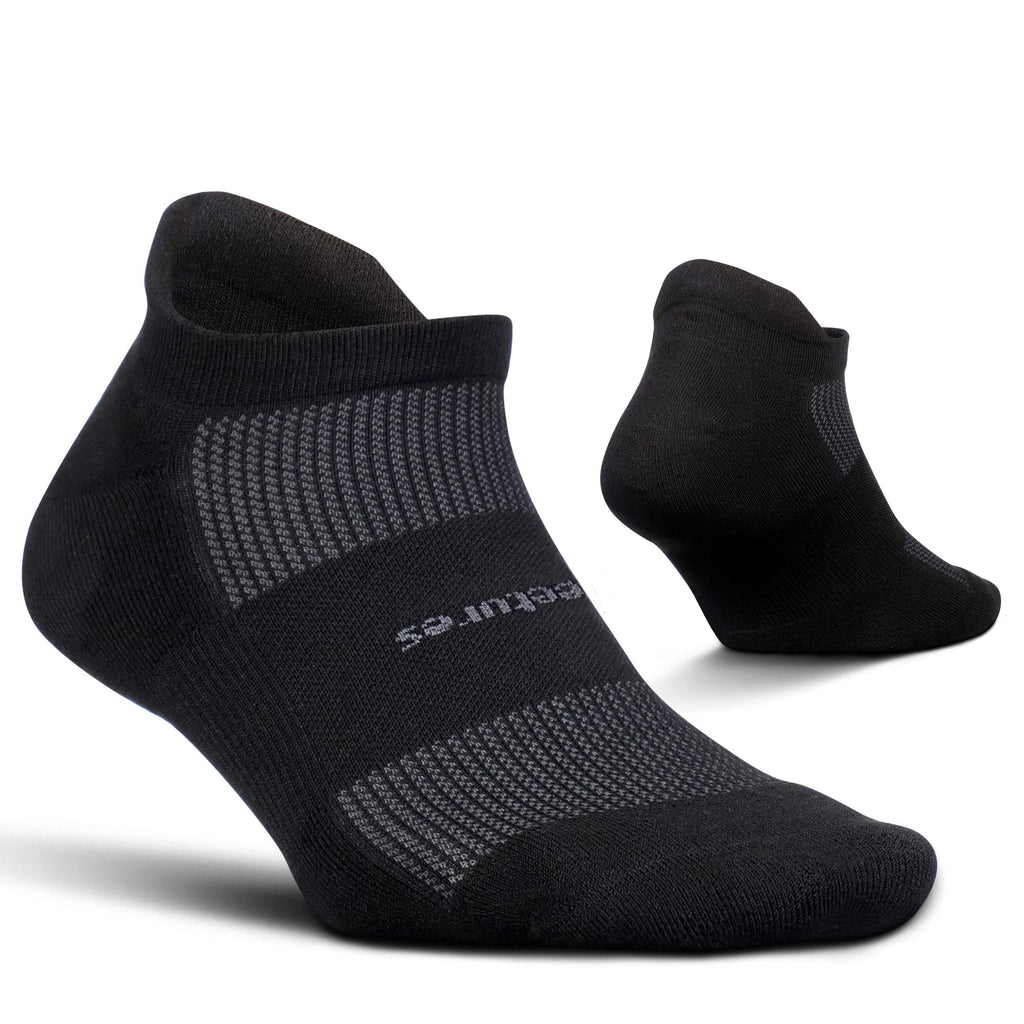 [AUSTRALIA] - Feetures High Performance Cushion No Show Tab Sock Solid Medium Black 