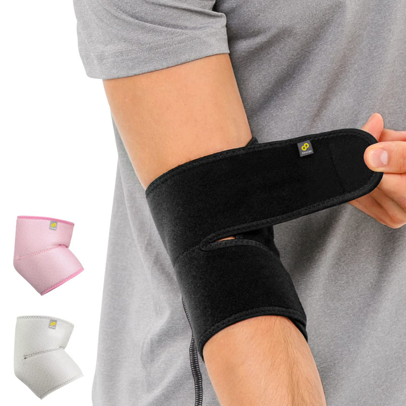 Bracoo Elbow Brace, Reversible Neoprene Support Wrap for Joint, Arthritis Pain Relief, Tendonitis, Sports Injury Recovery, ES10, 1 count (Black) Black - BeesActive Australia