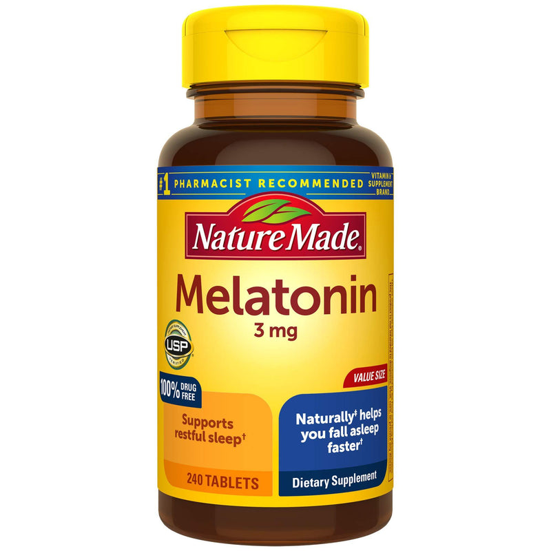 Nature Made Melatonin 3 mg Tablets, 240 Count Value Size for Supporting Restful Sleep 240 Count (Pack of 1) - BeesActive Australia