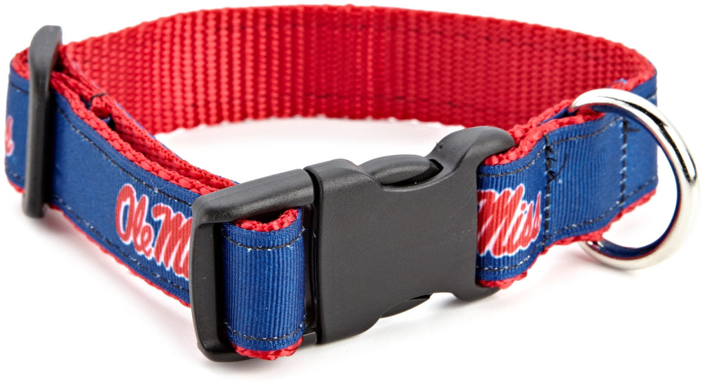 NCAA Ole Miss Rebels Dog Collar, Team Color, Large - BeesActive Australia