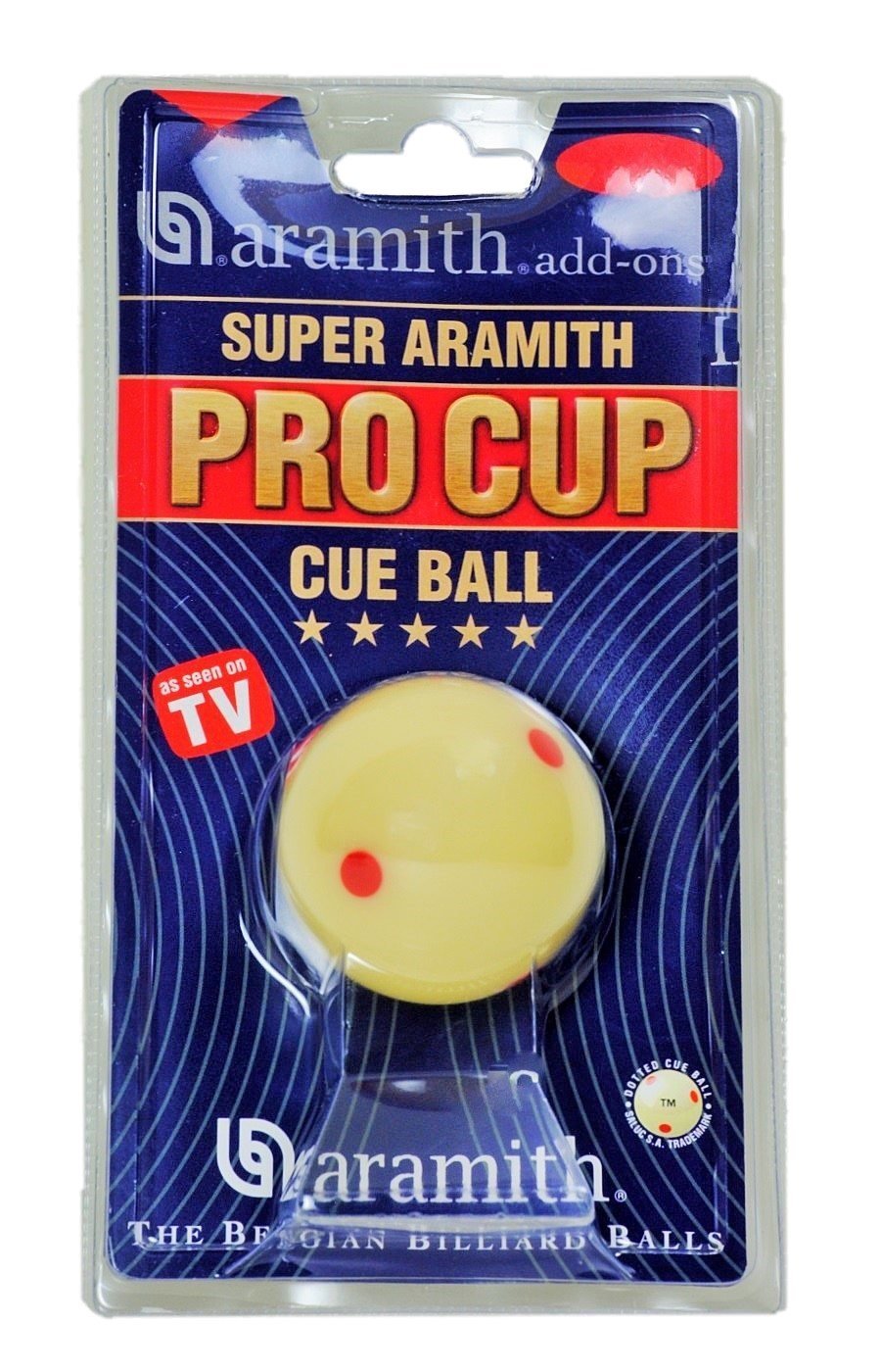 [AUSTRALIA] - Aramith 2-1/4" Regulation Size Billiard/Pool Ball: Super Pro Cup Cue Ball with 6 Red Dots 
