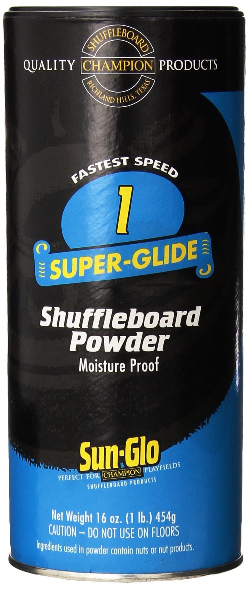 Sun-Glo Speed 1 (Super Glide Wax) Shuffleboard Table Powder Wax 16 oz. Can with a Shuffleboard Sweep Bundle Option Blue #1 Speed - BeesActive Australia