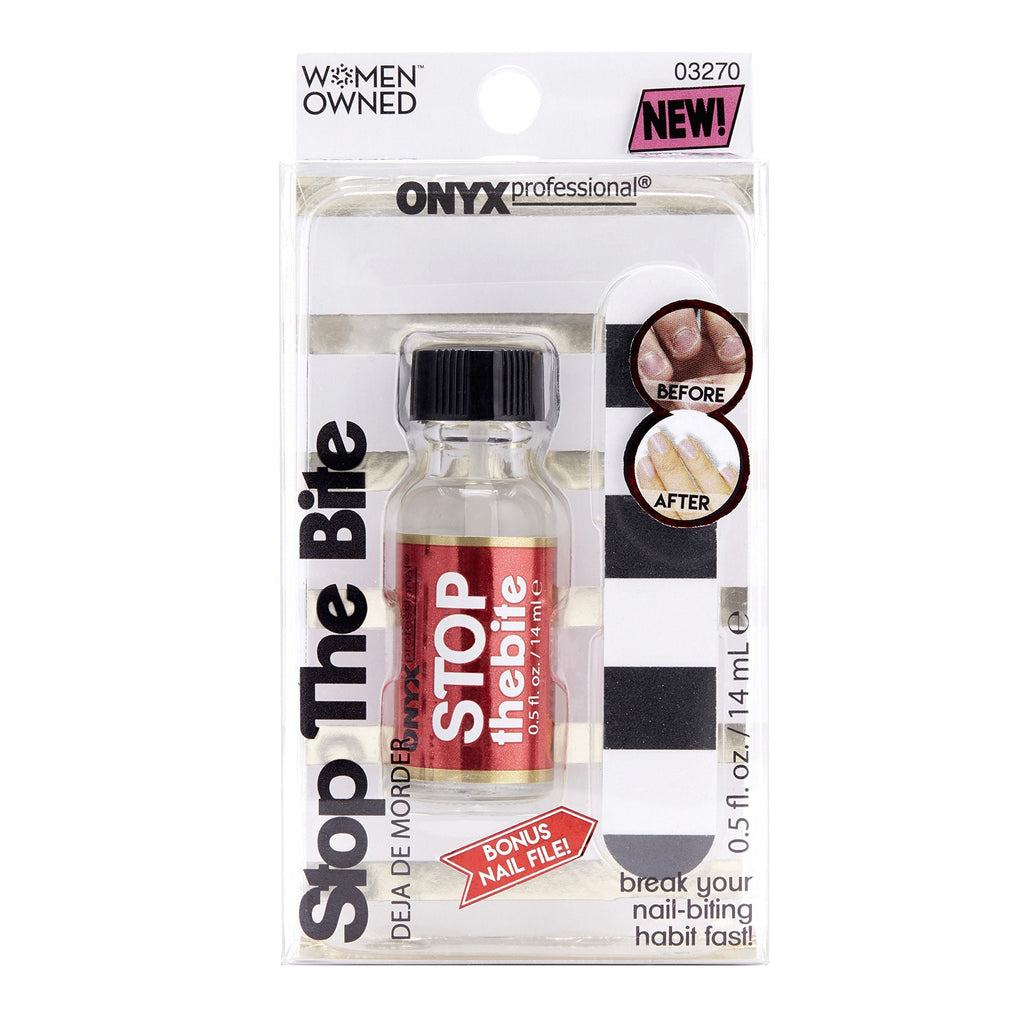 Onyx Professional "Stop The Bite" Nail Biting & Thumb Sucking Deterrent Polish 0.5 fl oz - Helps Nails Grow & Can Be Used As Top or Base Coat Single - BeesActive Australia