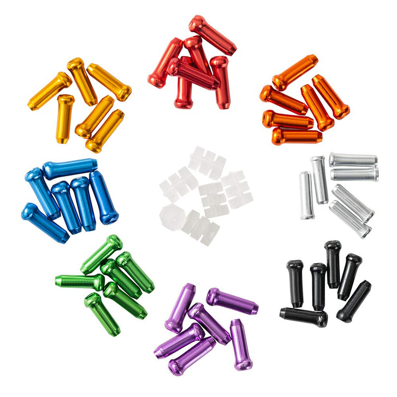 HZJD 48PCS Cable End Crimps, Bike Brake Cable caps, Cable Caps for Bike Shift Alloy，Bicycle Brake Cables End Caps, 6PCS O-Ring Brake Cable Rubber Donuts - BeesActive Australia