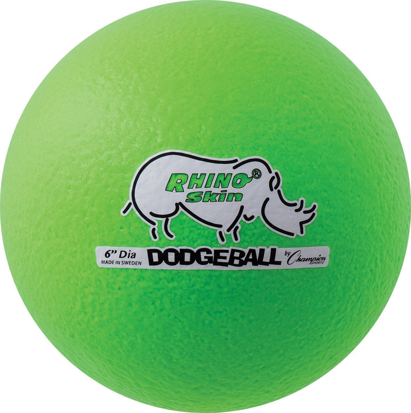 [AUSTRALIA] - Champion Sports Rhino Skin Low Bounce Dodgeballs 6.3" - Neon Green 