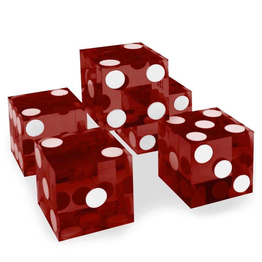 [AUSTRALIA] - Brybelly Casino Grade AAA 19mm Dice - Razor Sharp Edges & Matching Serialized Numbers - 6 Sided Game Pieces in Bulk for RPG, Poker, Texas Hold'em, Blackjack Red 