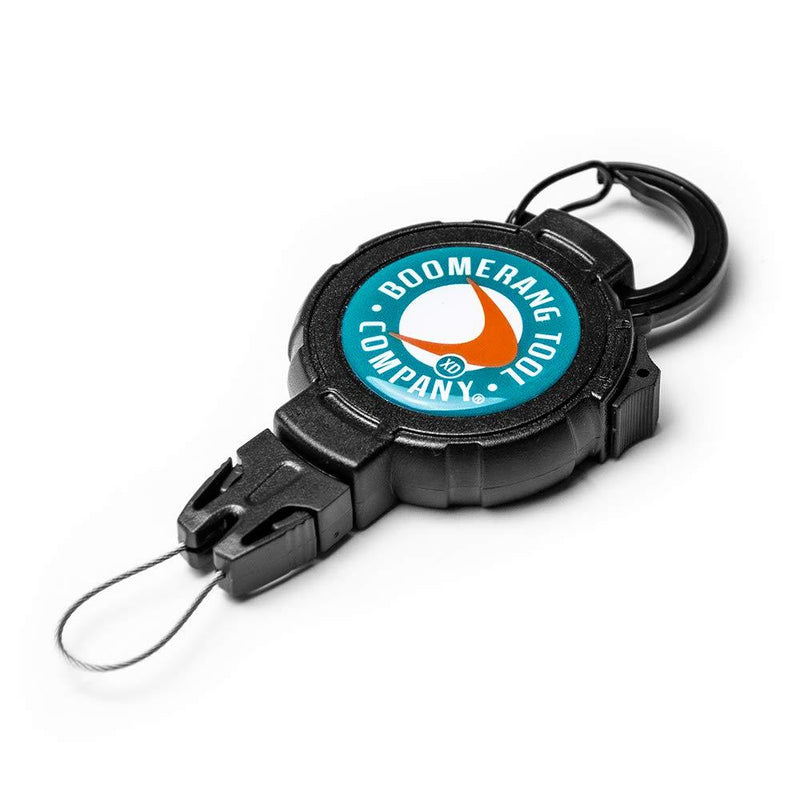[AUSTRALIA] - Boomerang Tool Company Fishing Retractable Gear Tether with a Retractable Kevlar Cord and Carabiner, Hook & Loop Strap or Belt Clip and Universal Wire End Fitting - Made in the USA Xtreme Duty Carabiner (36" / 14oz.) 