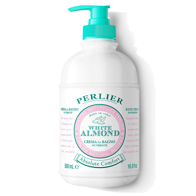 Perlier White Almond Shower & Bath Cream - Nourishing & Soothing Luxury Bath Cream Made With Almond Oil For Deep Moisturization And Hydration (16.9 Fluid Oz.) - BeesActive Australia