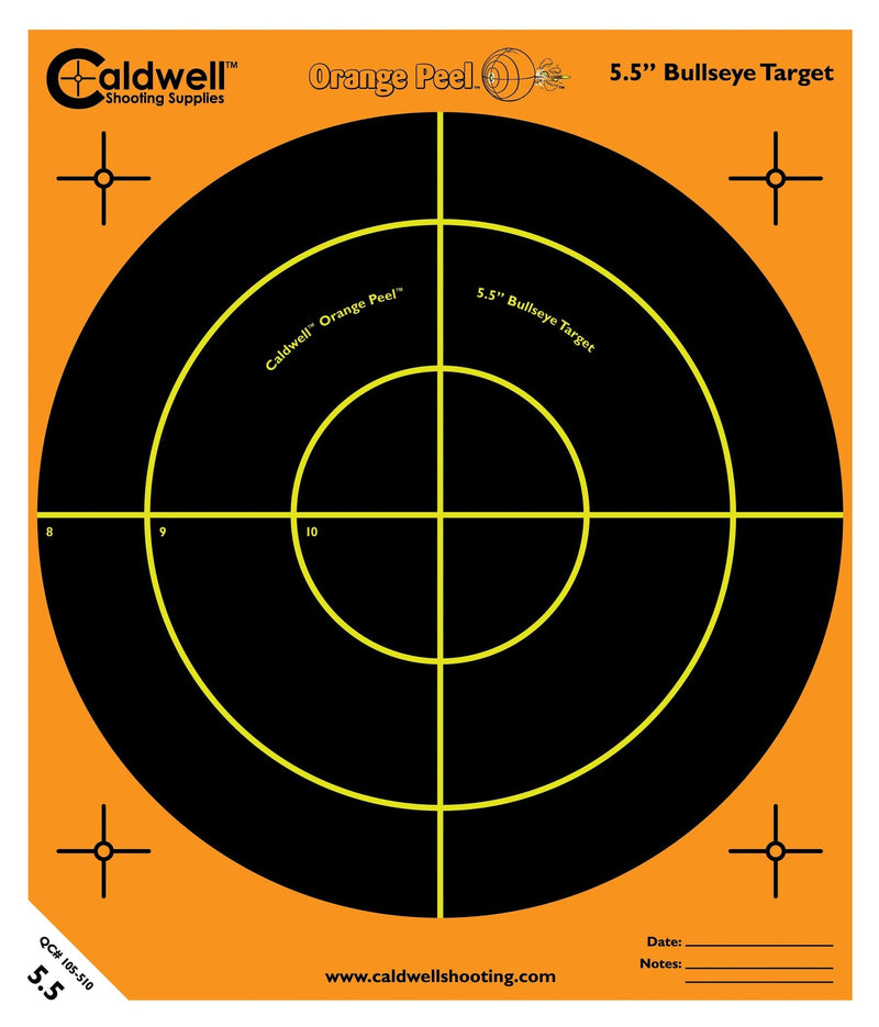 Caldwell Orange Peel Bullseye Targets with Flake Off Material, Strong Adhesive and Multiple Sizes for Outdoor, Range, Shooting and Hunting 8" Bullseye: 10 sheets - BeesActive Australia