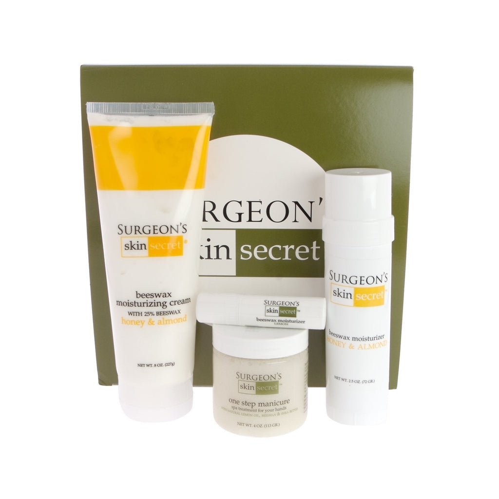 Surgeon's Skin Secret Beeswax Moisturizer 4-piece Gift Set - $50 Value (Honey/Almond) - BeesActive Australia