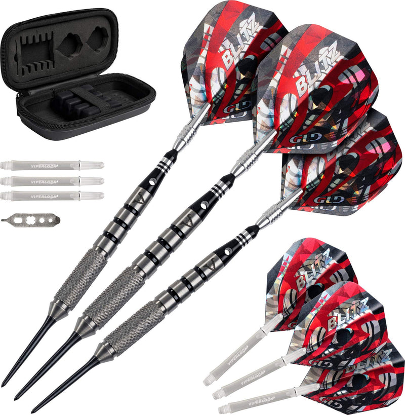 Viper Blitz 95% Tungsten Steel Tip Darts with Storage/Travel Case 24 Grams - BeesActive Australia