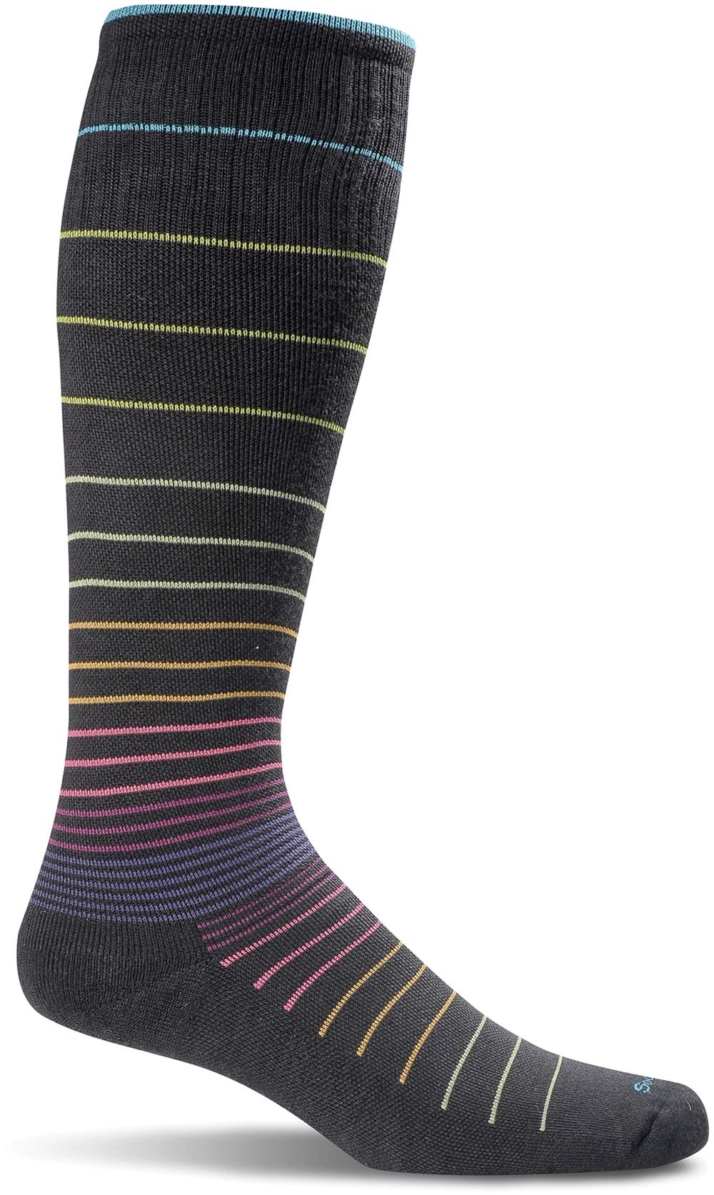 [AUSTRALIA] - Sockwell Women's Circulator Moderate Graduated Compression Socks Small-Medium Black Stripe 