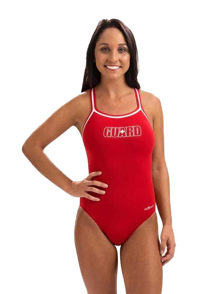 [AUSTRALIA] - Dolfin Swimwear Solid Dbx Back W/Guard Logo - G Red, 42 