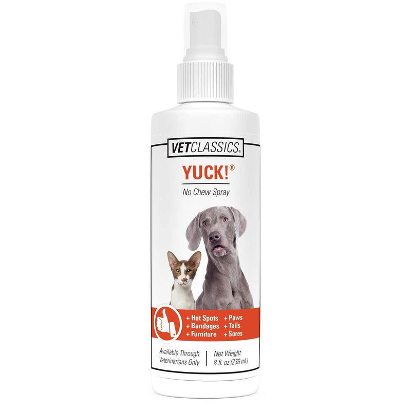 Vet Classics Yuck! No-Chew Training Spray for Dogs, Cats – Water-Based Formula for Dog Chewing – Dog Chew Spray, Cat Chew Spray for Surfaces, Furniture, Bandages, Pet Sores – 8 Oz. - BeesActive Australia