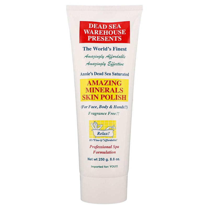 Dead Sea Warehouse - Amazing Minerals Skin Polish, Dead Sea Salt Body Scrub & Face Scrub, Exfoliating Cleanser, Moisturizes & Nourishes Skin, Perfect for All Skin Types, Unscented (8.8 oz) - BeesActive Australia