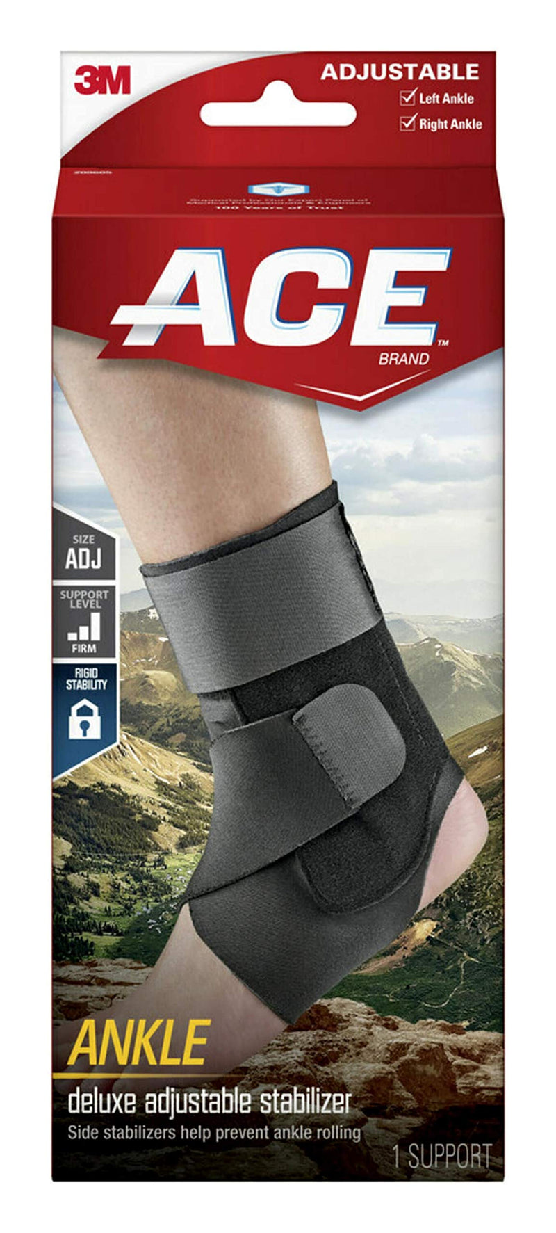 ACE Brand Deluxe Ankle Stabilizer, Adjustable, Black, 1/Pack Deluxe Stabilizer - BeesActive Australia