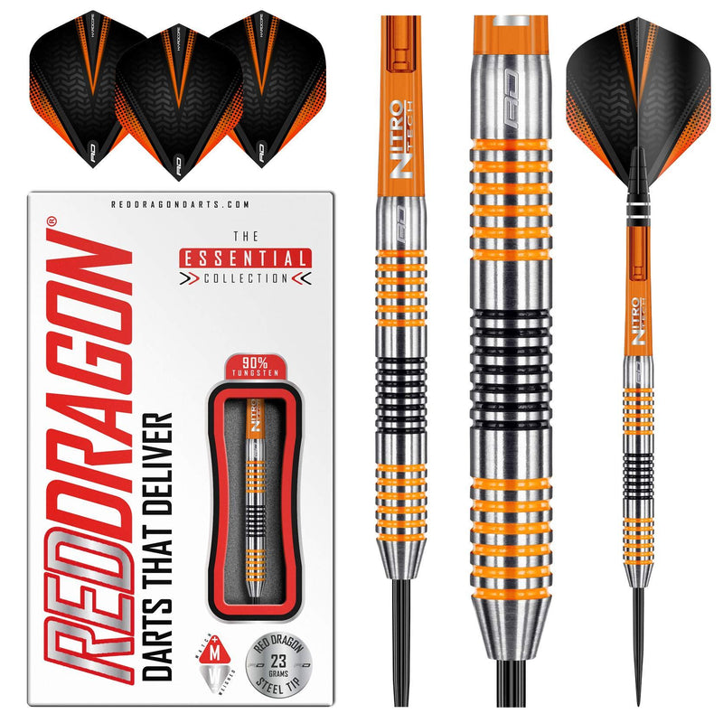 [AUSTRALIA] - Red Dragon Amberjack 23g, 25g or 27g Tungsten Darts Set with Flights and Stems 23.0 Grams 