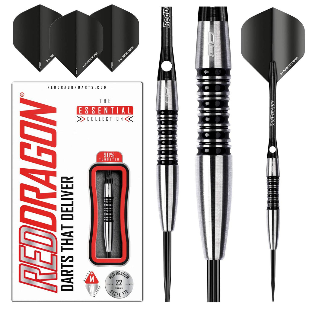 [AUSTRALIA] - Red Dragon Fusion 22g, 24g or 26g Tungsten Darts Set with Flights and Stems 22.0 Grams 