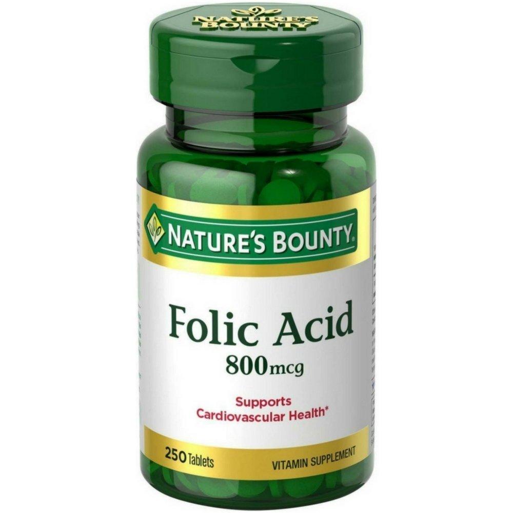 Nature's Bounty Folic Acid 800 mcg Tablets Maximum Strength 250 ea - BeesActive Australia