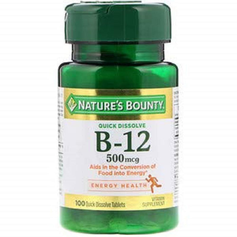 Nature's Bounty Vitamin B-12 500 Mcg, 100 Count - BeesActive Australia