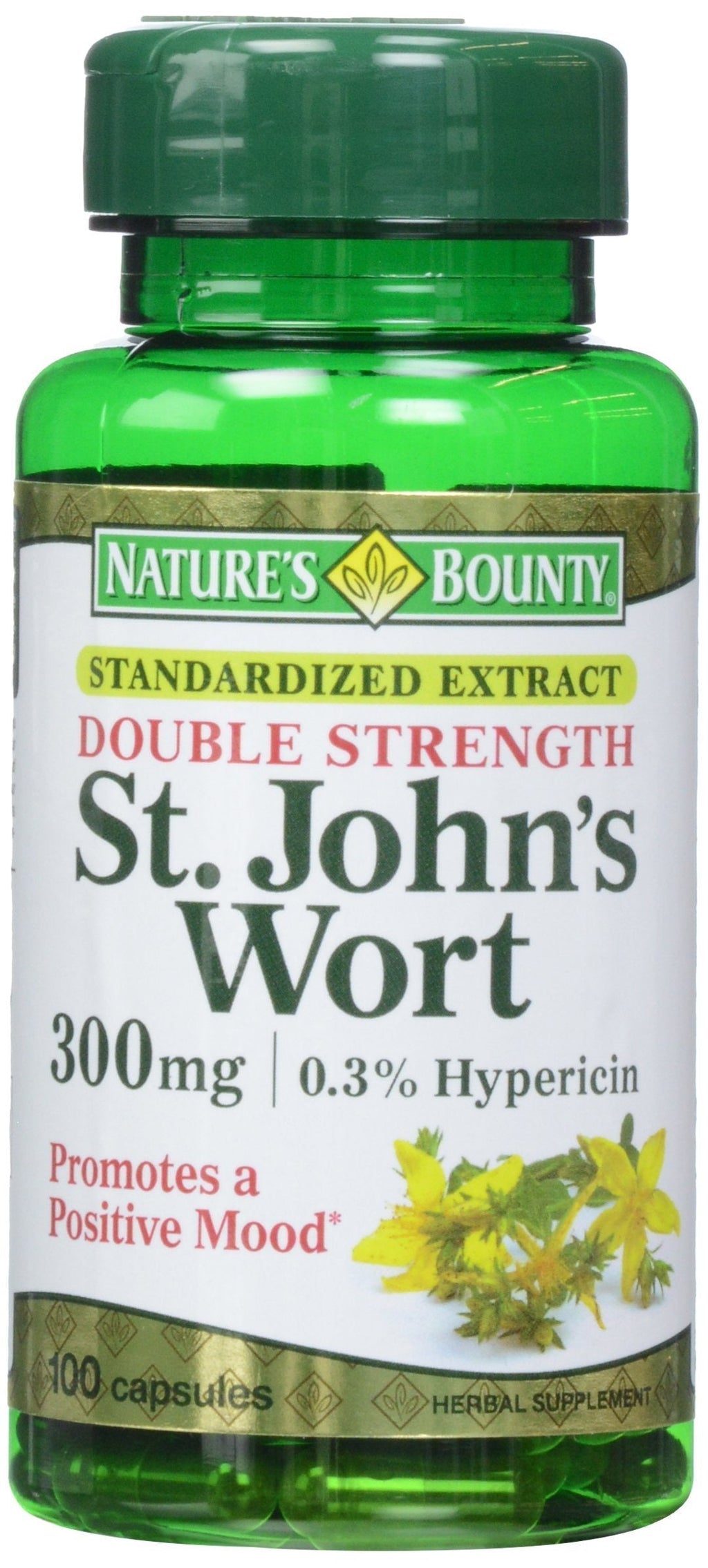 Nature's Bounty St. John's Wort Pills and Herbal Health Supplement, 300mg, 100 Capsules - BeesActive Australia