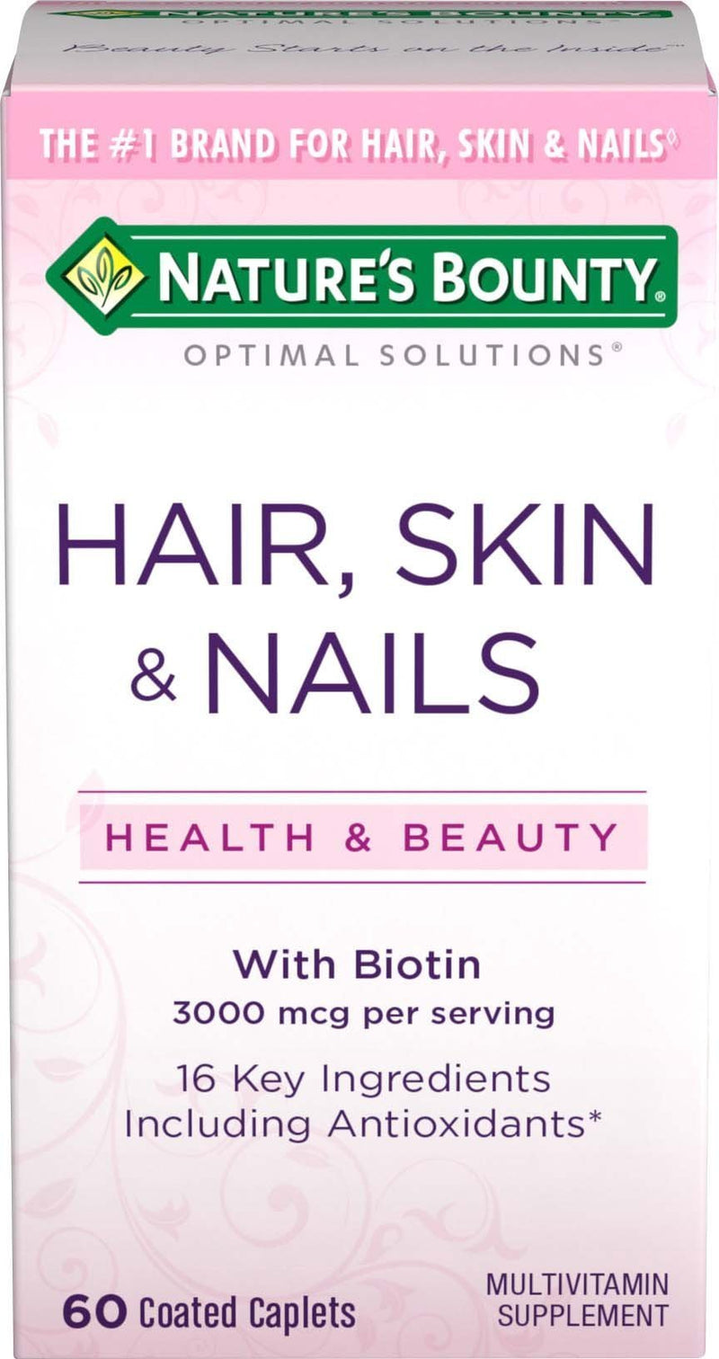 Nature's Bounty Optimal Solutions Hair, Skin & Nails Formula, 60 Coated Caplets - BeesActive Australia