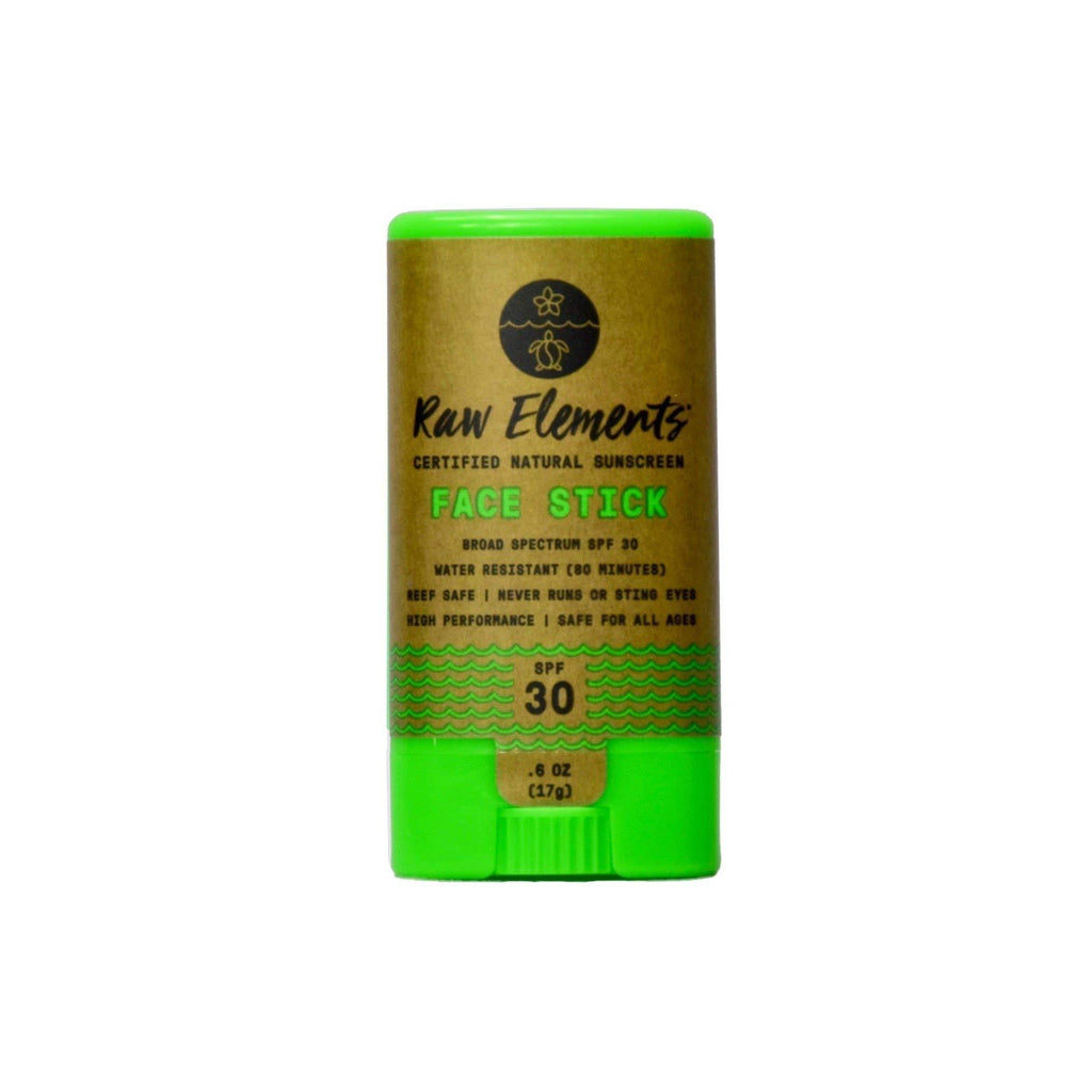 Raw Elements Face Stick Certified Natural Sunscreen | Non-Nano Zinc Oxide, 95% Organic, Very Water Resistant, Reef Safe, Non-GMO, Cruelty Free, SPF 30+, All Ages Safe, Moisturizing, 0.6oz 0.6 Fl Oz (Pack of 1) Raw - BeesActive Australia