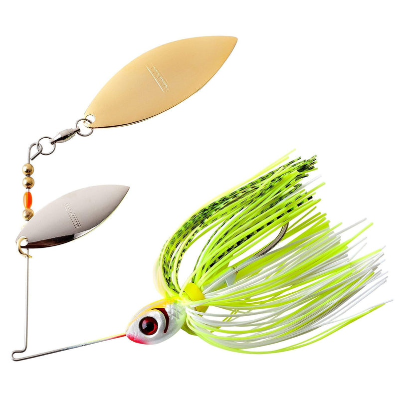 [AUSTRALIA] - Booyah Blade Spinner-Bait Bass Fishing Lure Double Willow (1/2 Oz) Chartreuse White Shad 