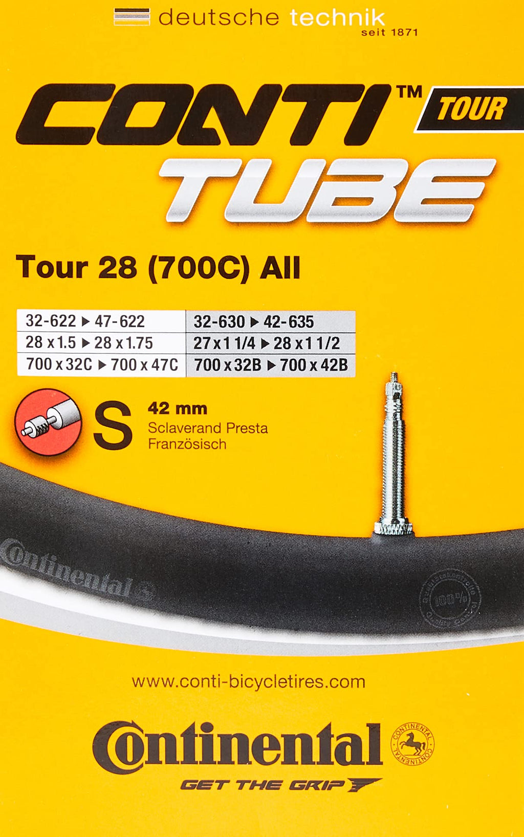 Continental Bike Tube (26"/27.5"/29"/700) 650 x 18-25 - 42mm Presta Valve - BeesActive Australia