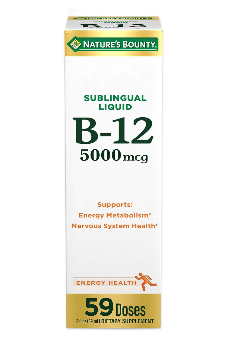 Nature's Bounty B-12 5000 mcg Sublingual Liquid Energy Health,2 Fl Oz (1 Count) 2 Fl Oz (Pack of 1) - BeesActive Australia