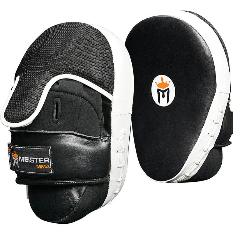 [AUSTRALIA] - Meister Cowhide Leather Curved Focus Mitts w/Wrist Support (Pair) 