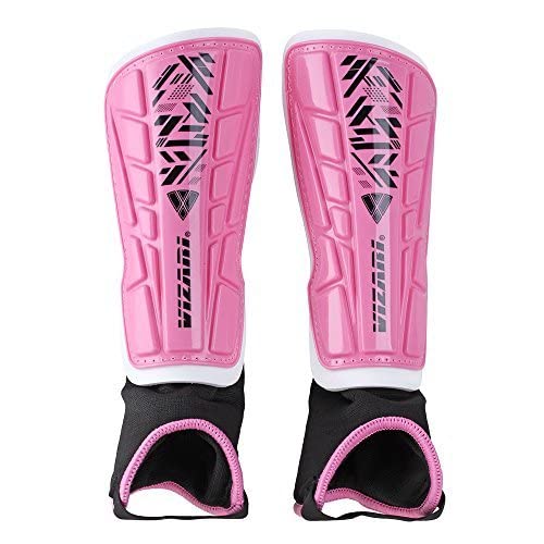 Vizari Malaga Soccer Shin Guards for Kids | Soccer Gear for Boys Girls | Protective Soccer Equipment | Adjustable Straps Large Pink - BeesActive Australia