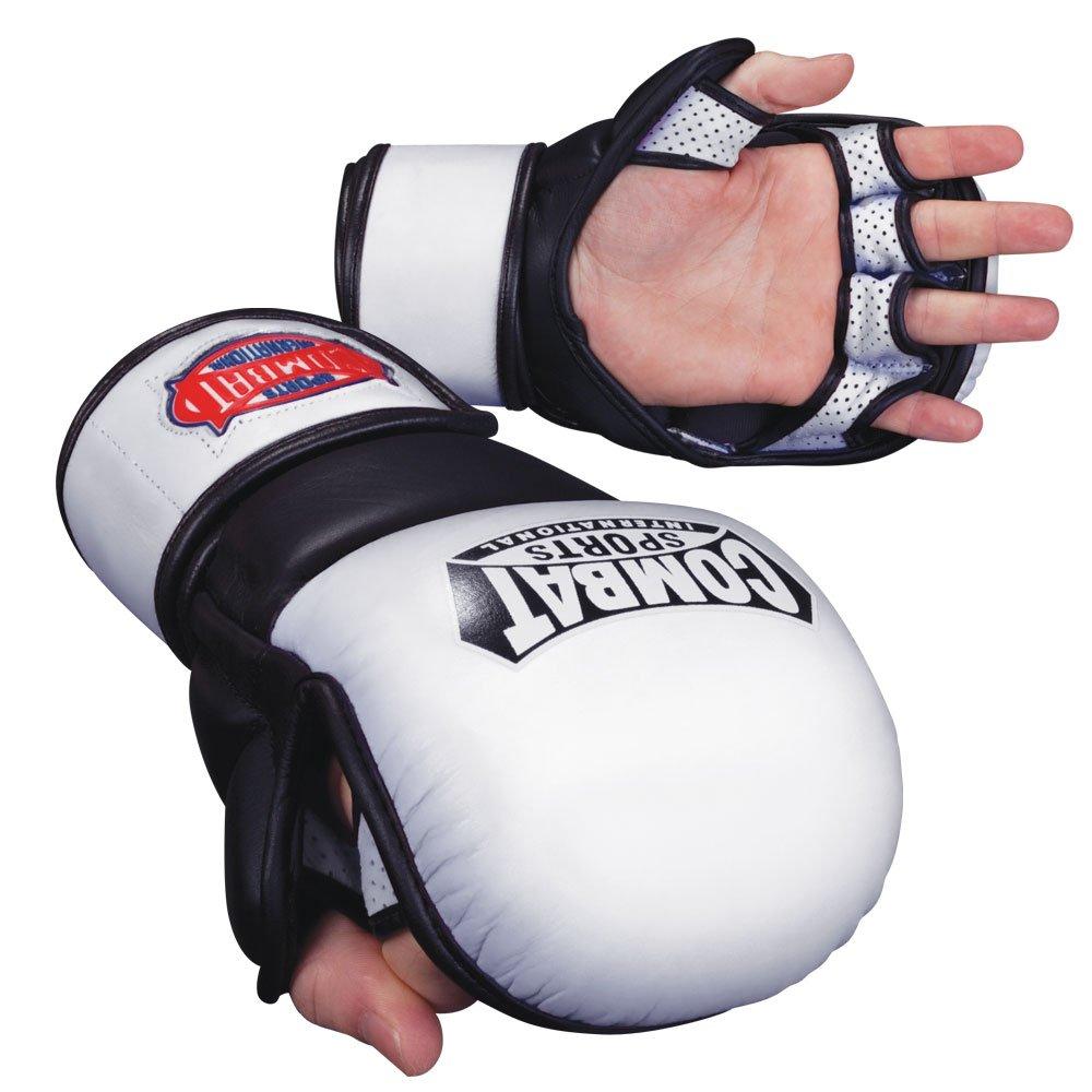 [AUSTRALIA] - Combat Sports Safety MMA Training Sparring Gloves White-Black Large 