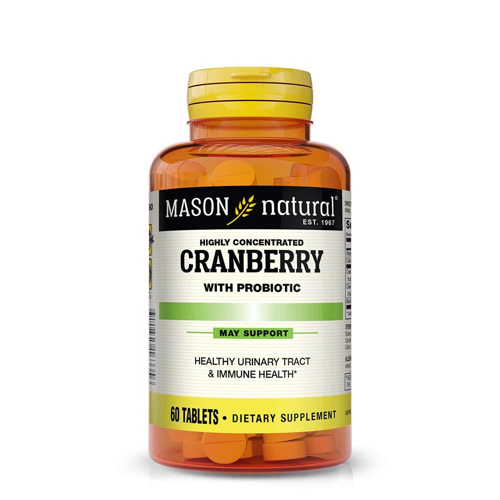 Mason Natural, Cranberry with Probiotic and Added Vitamin C and Calcium Tablets, 60 Count, Dietary Supplement that supports Immune and Intestinal Health - BeesActive Australia