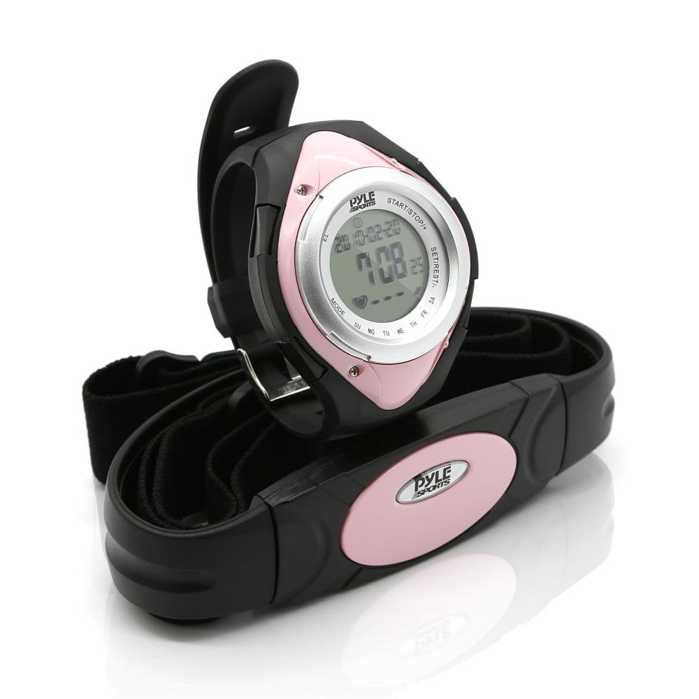 Pyle Fitness Heart Rate Monitor - Healthy Wristband Sports Pedometer Activity Fitness Tracker Steps Counter Stop Watch Alarm Water Resistant Calorie Counter Target Zones - PHRM38PN (Pink) Pink - BeesActive Australia