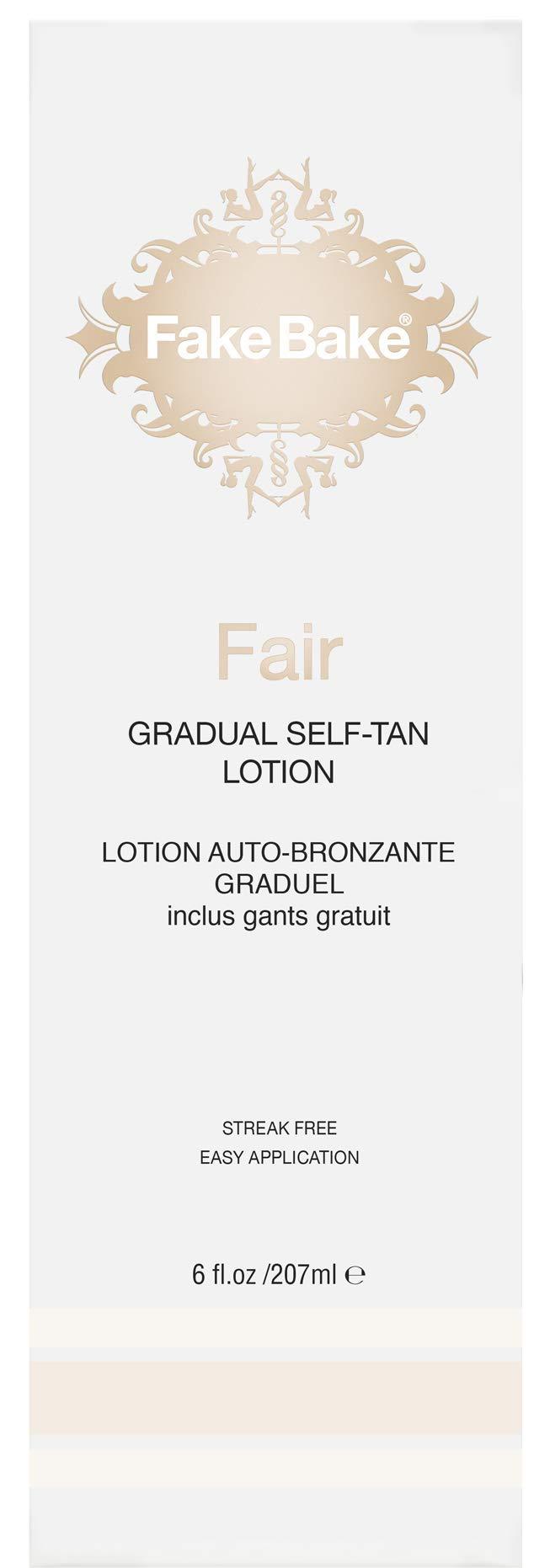 Fake Bake Fair Gradual Self-Tanning Lotion|Long-Lasting, Sunless Natural Glow For Fair Complexions | Includes Gloves For Easy Application | 6 oz - BeesActive Australia