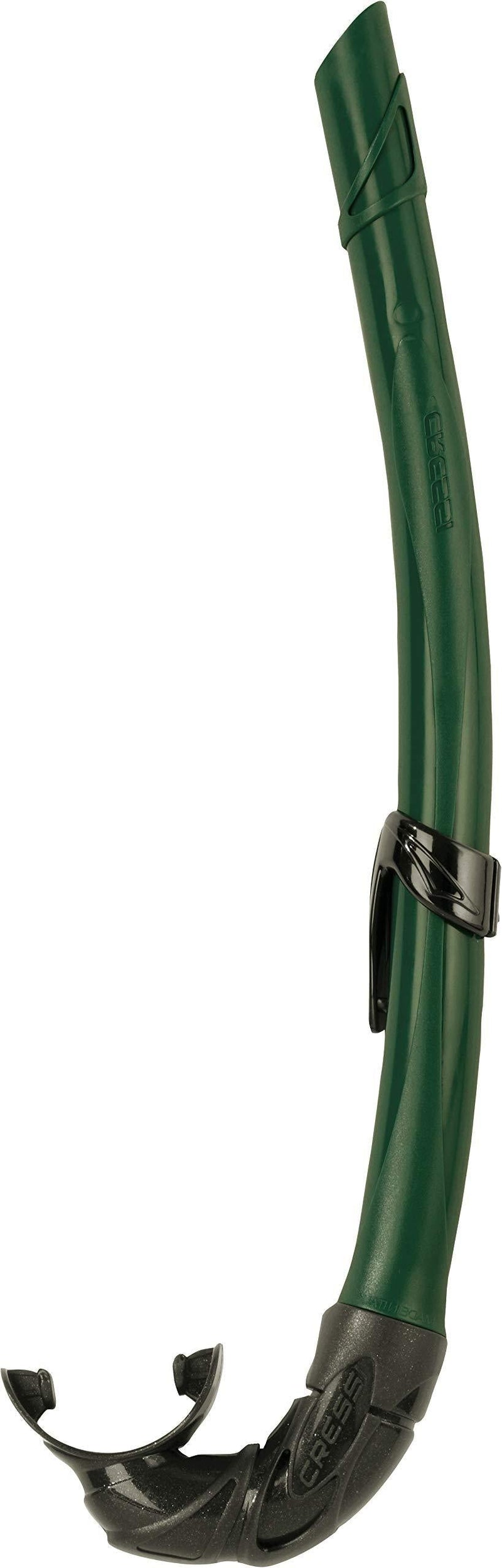 [AUSTRALIA] - Cressi Corsica, Flexible Rubber Snorkel for Scuba Diving, Freediving and Spearfishing - Solid and Camouflage colors | made in Italy Green 