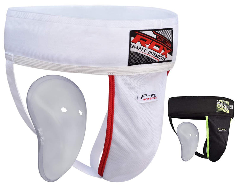 [AUSTRALIA] - RDX Groin Guard with Cup for Boxing, MMA, Muay Thai Training - Abdo Protection for Men Kickboxing & Martial Arts - Good for Sparring, Taekwondo, BJJ, Karate & Fighting Protector White Large 