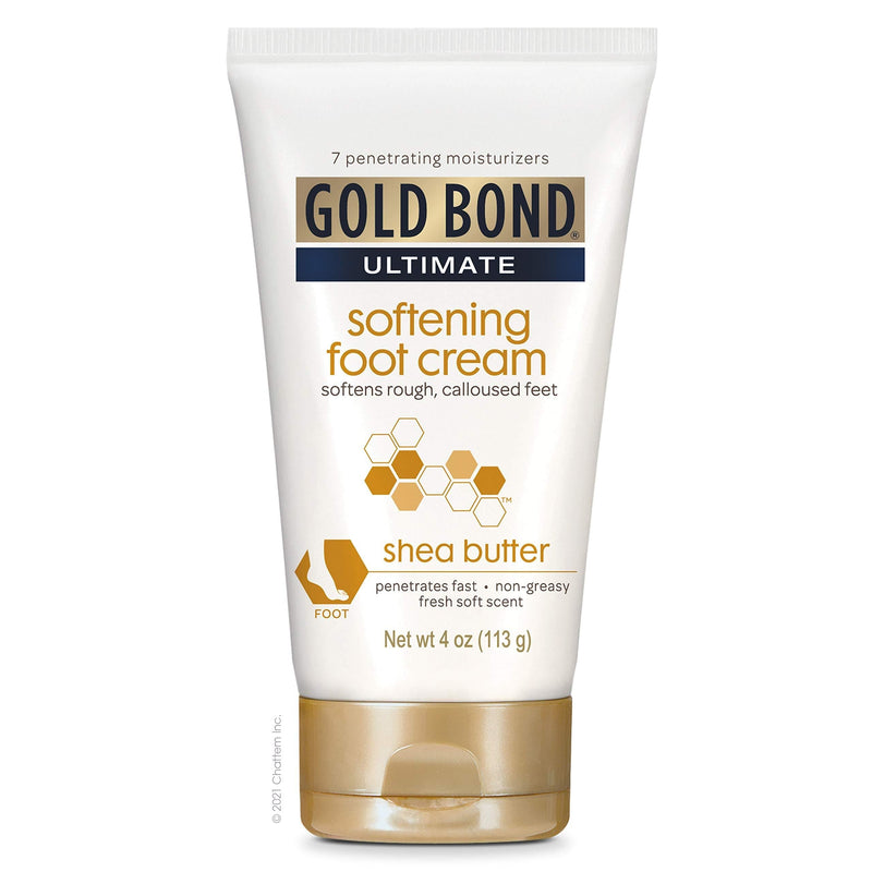 Gold Bond Ultimate Softening Foot Cream With Shea Butter to Soften Rough & Calloused Feet, 4 oz. 4 Ounce (Pack of 1) - BeesActive Australia