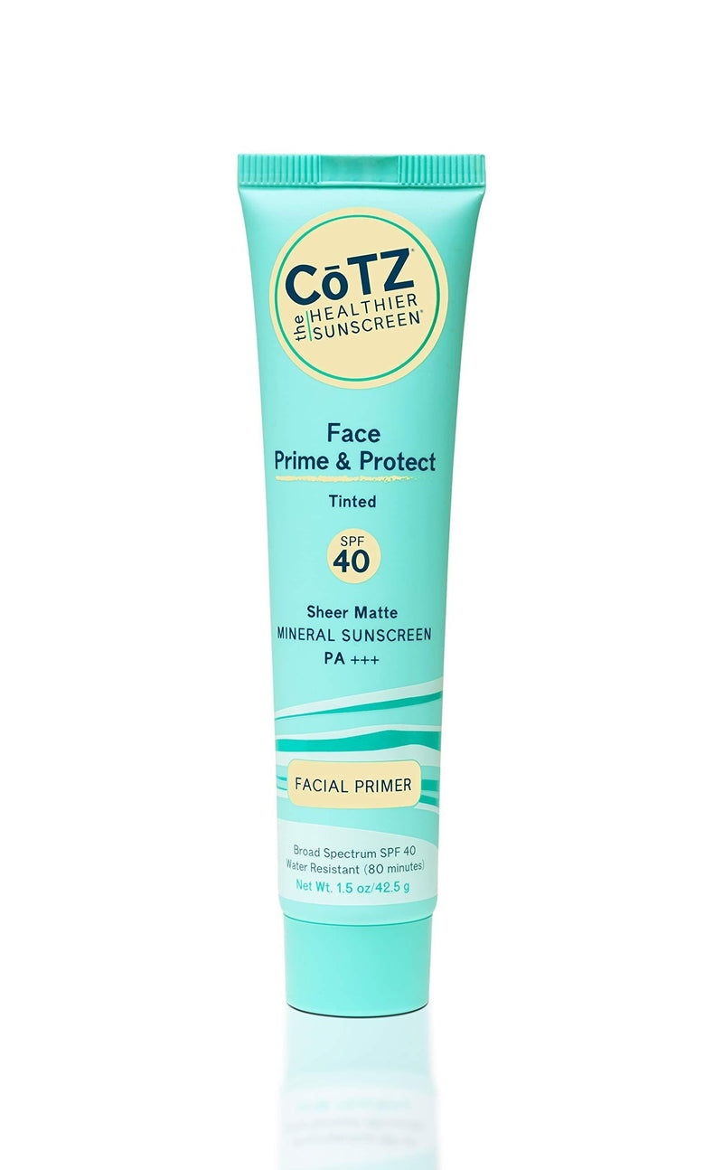 COTZ Face Prime & Protect Tinted Mineral Sunscreen and Facial Primer Broad Spectrum SPF 40; PA+++ 1.5 Ounce (Pack of 1) - BeesActive Australia