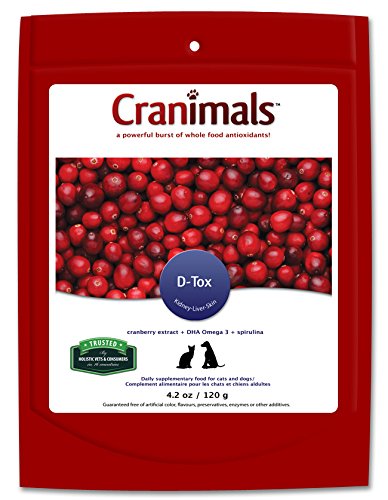 Cranimals DTOX Detoxification supplement with Superfood Spirulina for Cats and Dogs with added clean vegan DHA Omega 3 and antioxidant cranberry extract - BeesActive Australia