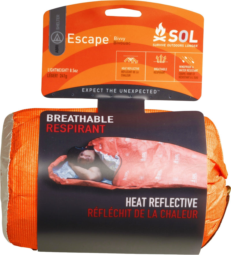S.O.L. Survive Outdoors Longer S.O.L. 70% Reflective Escape Bivvy, Orange - BeesActive Australia