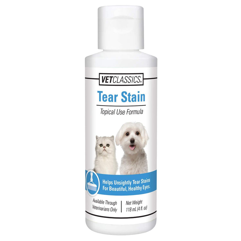 Vet Classics Tear Stain Liquid Dog Topical Use Formula, Cat Liquid Topical Use Formula – Helps Remove Tear Stains for Dog, Cat Breeds – Topical Solution With Cranberry, Lutein, Eyebright – Water-Based Formula – 4 Oz. - BeesActive Australia