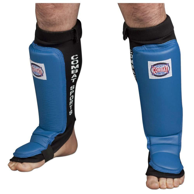 [AUSTRALIA] - Combat Sports MMA Training Instep Shin Guards Large Blue 