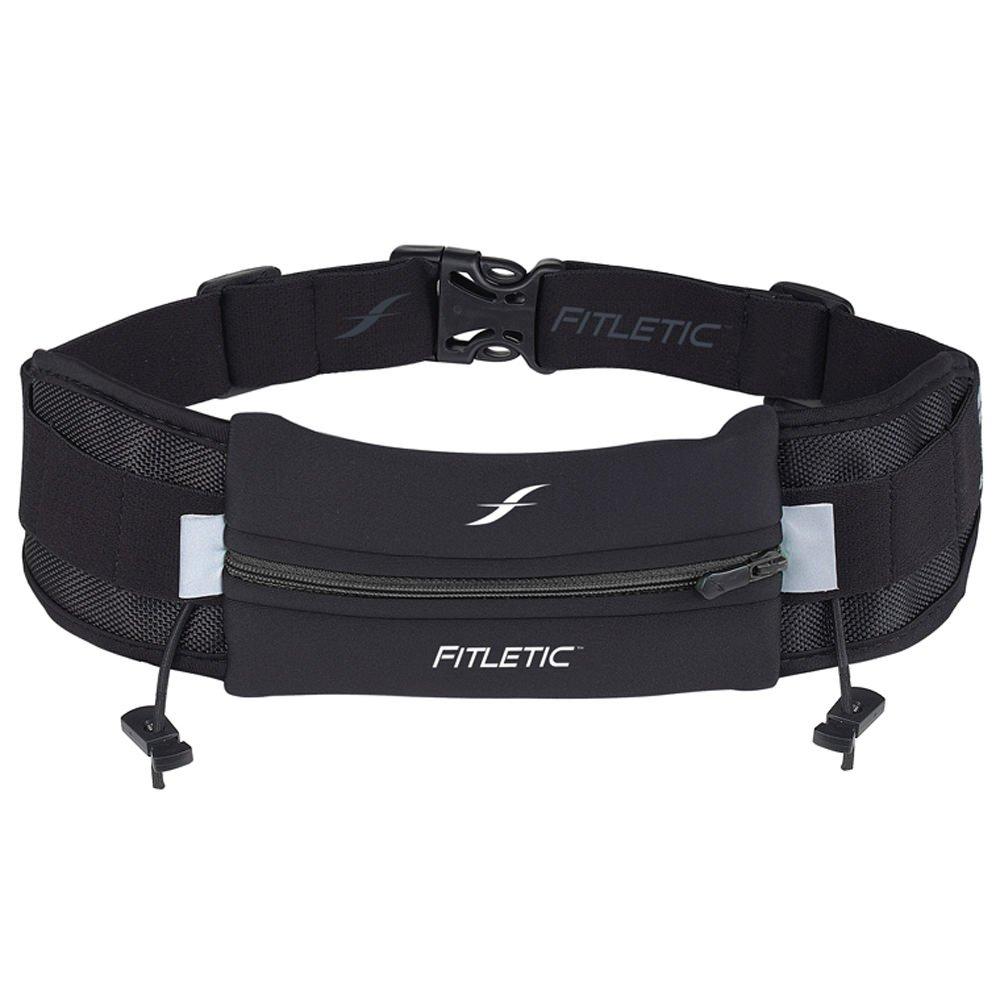 [AUSTRALIA] - Fitletic Running Belt | Patented No Bounce Pouch for Ironman, Triathlon, Marathon, Trail, 5K, 10K, Endurance, Cycling | N06 “Ultimate I” Race Belt Black 